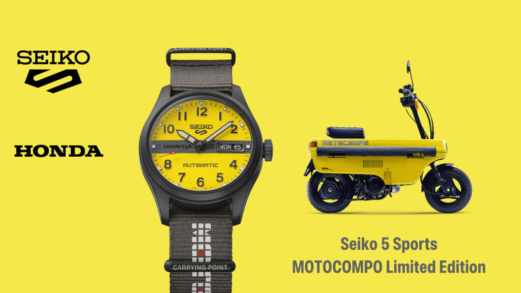 Seiko 5 Sports Limited Edition HDB010 Honda Motocompo esfera amarilla