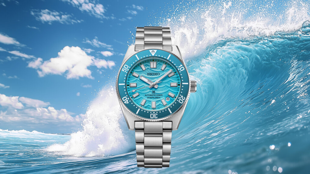 Reloj Seiko Prospex 1965 Heritage Diver Fan-Selected Limited Edition con esfera azul y patrón de ola Wave-Mark