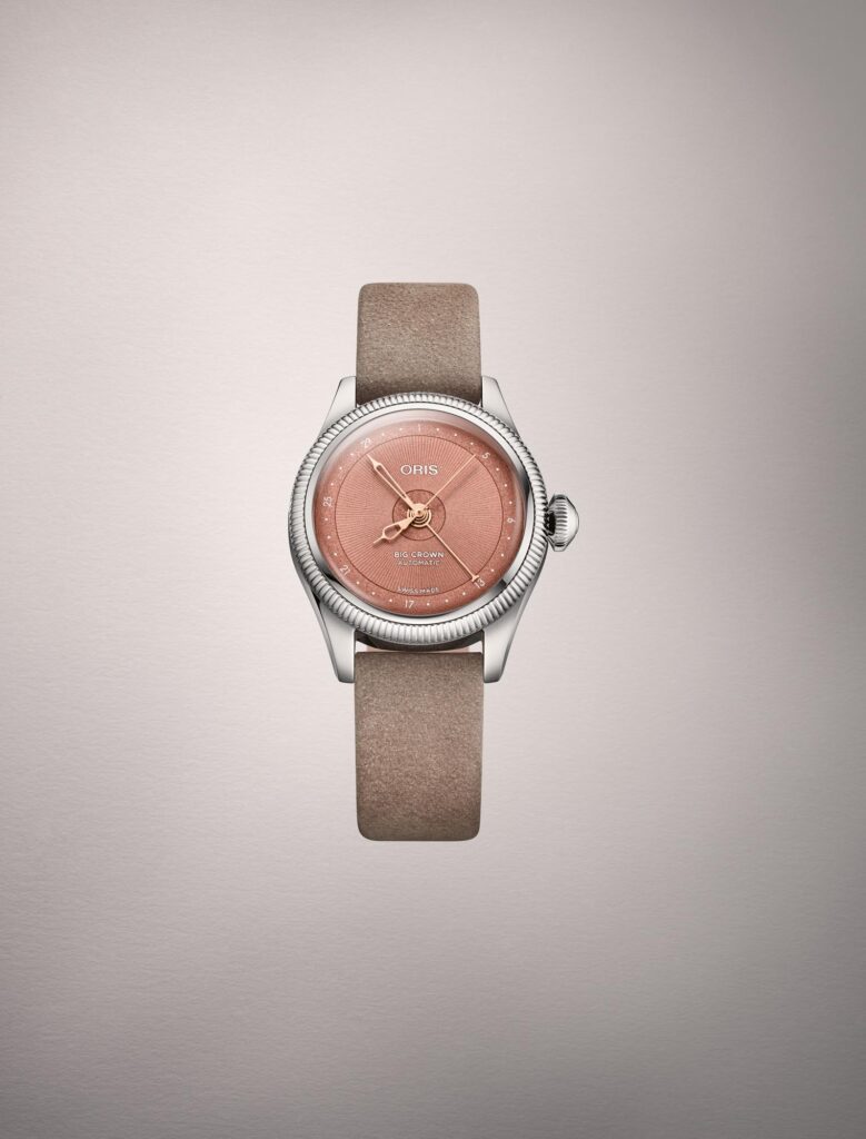 Oris Big Crown Pointer Date 29 mm esfera oro rosa piel