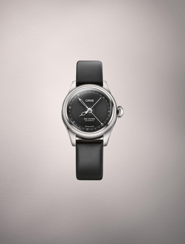 Oris Big Crown Pointer Date 29 mm esfera tono negro piel