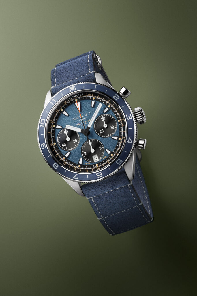 Gallet renace en su 200.º aniversario:multichron pilot azul