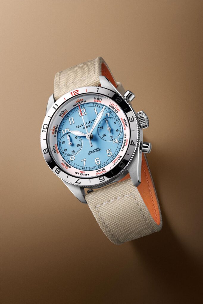 Gallet renace en su 200.º aniversario: Flying Officer 40 crono cyan
