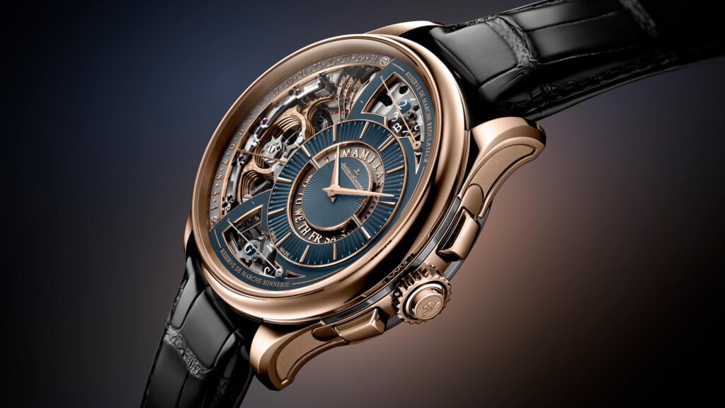 Jaeger-LeCoultre Duometre Grande Sonnerie detalle frontal de caja y esferas