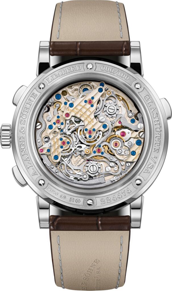 A. Lange & Söhne TRIPLE SPLIT en platino vista posterior completa