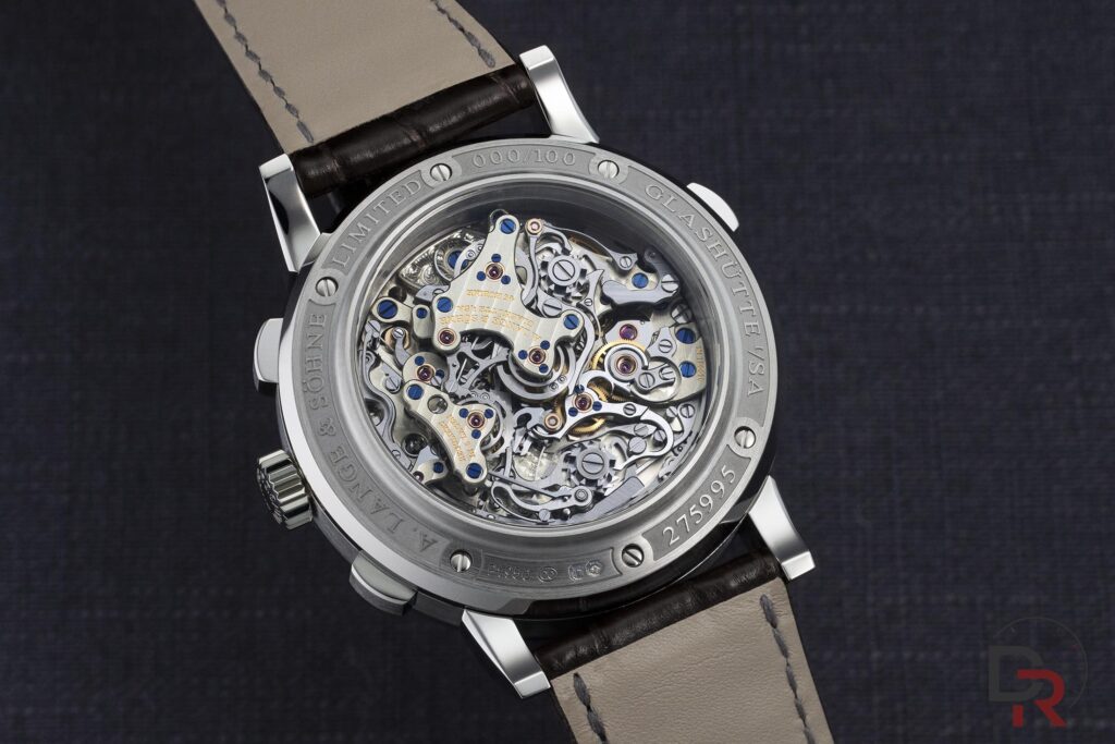 A. Lange & Söhne TRIPLE SPLIT en platino vista en muñeca