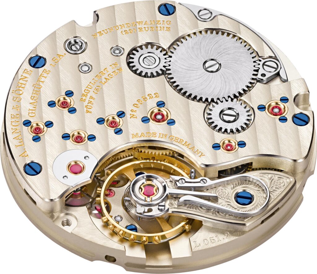 A. Lange & Söhne Calibre L051.2 back view showing movement details