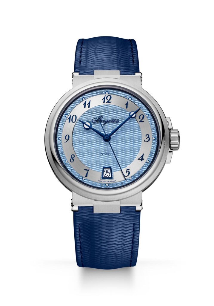Breguet Marine 5517 azul claro con piel