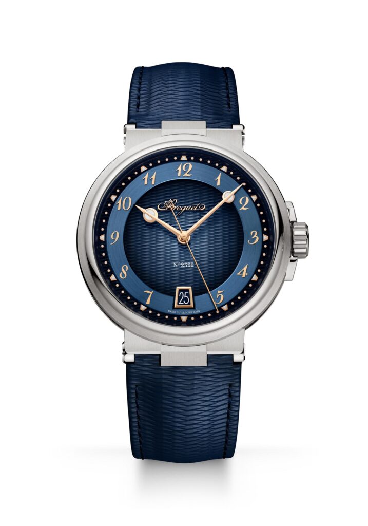 Breguet Marine 5517 azul marino con piel