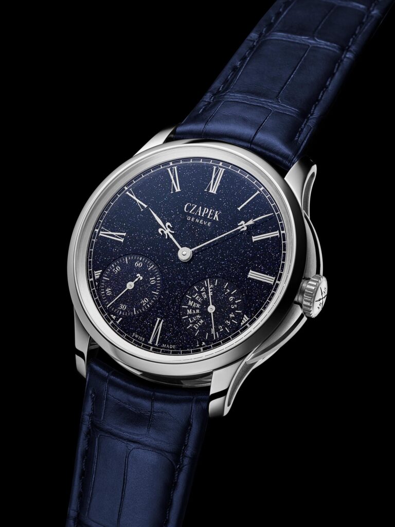Detalle esfera aventurina Czapek Midnight in Geneva 40.5mm y calibre SXH1