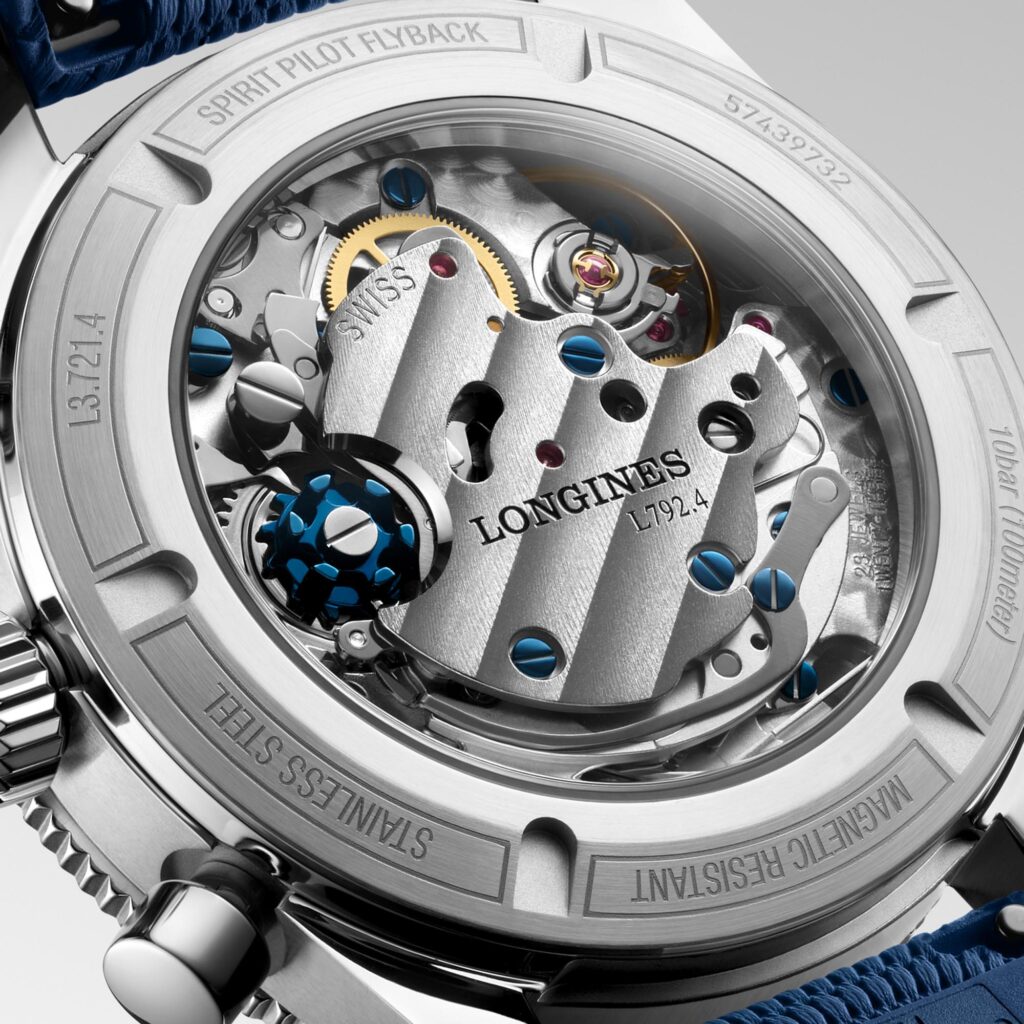 Longines Spirit Pilot Flyback 39,5 mm detalle trasera