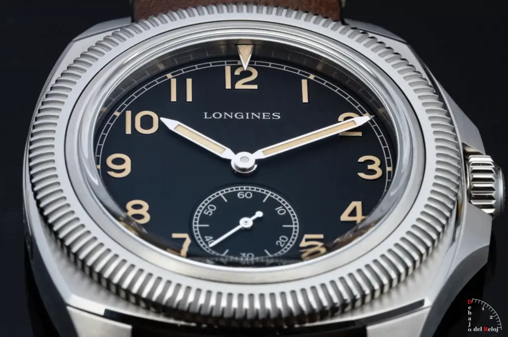 Longines Pilot Majetek cobra hands detail