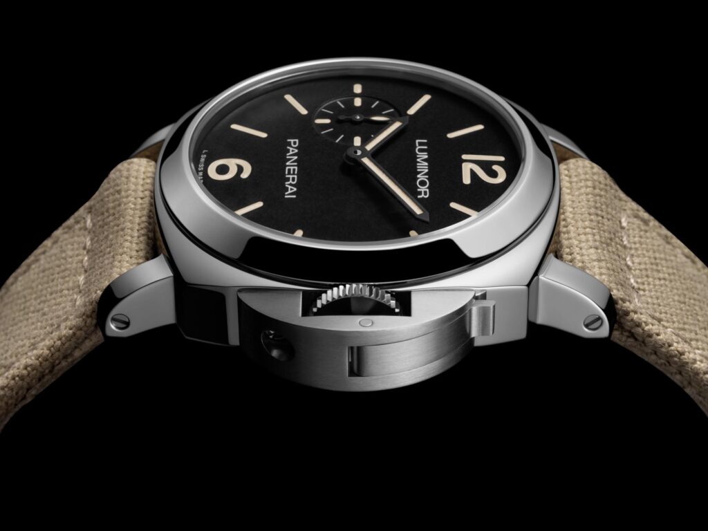Panerai Luminor 42 mm esfera negra detalle caja esfera y cierre