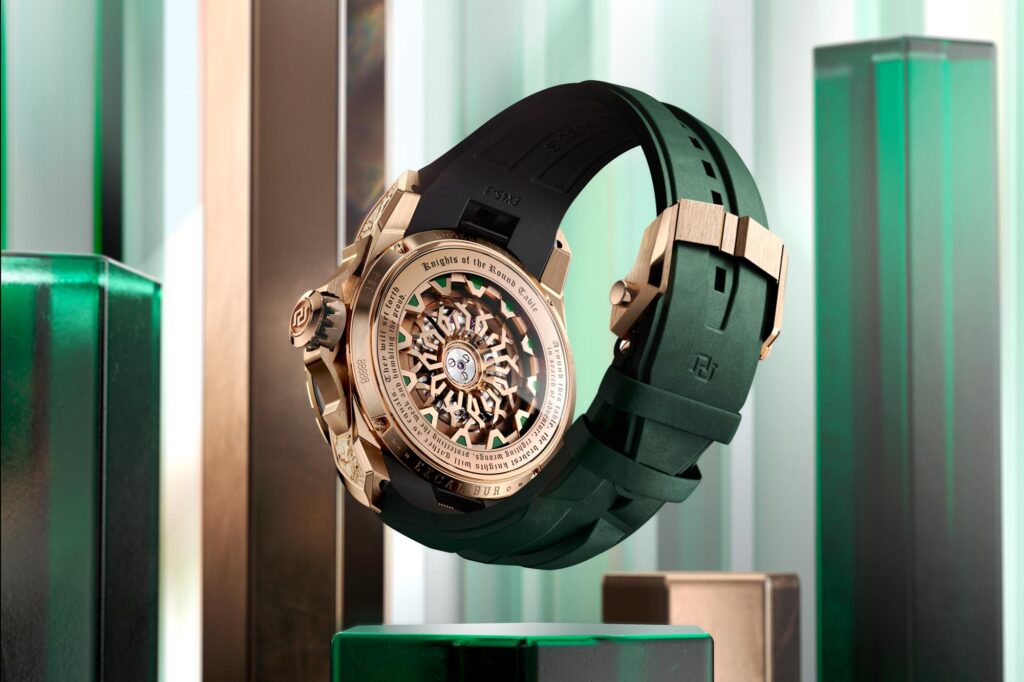 Fondo visto y calibre RD821 del Roger Dubuis Knights of the Round Table Metamorph Merlin