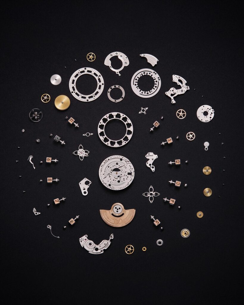 Louis Vuitton Tambour Spin Time calibre desmontado