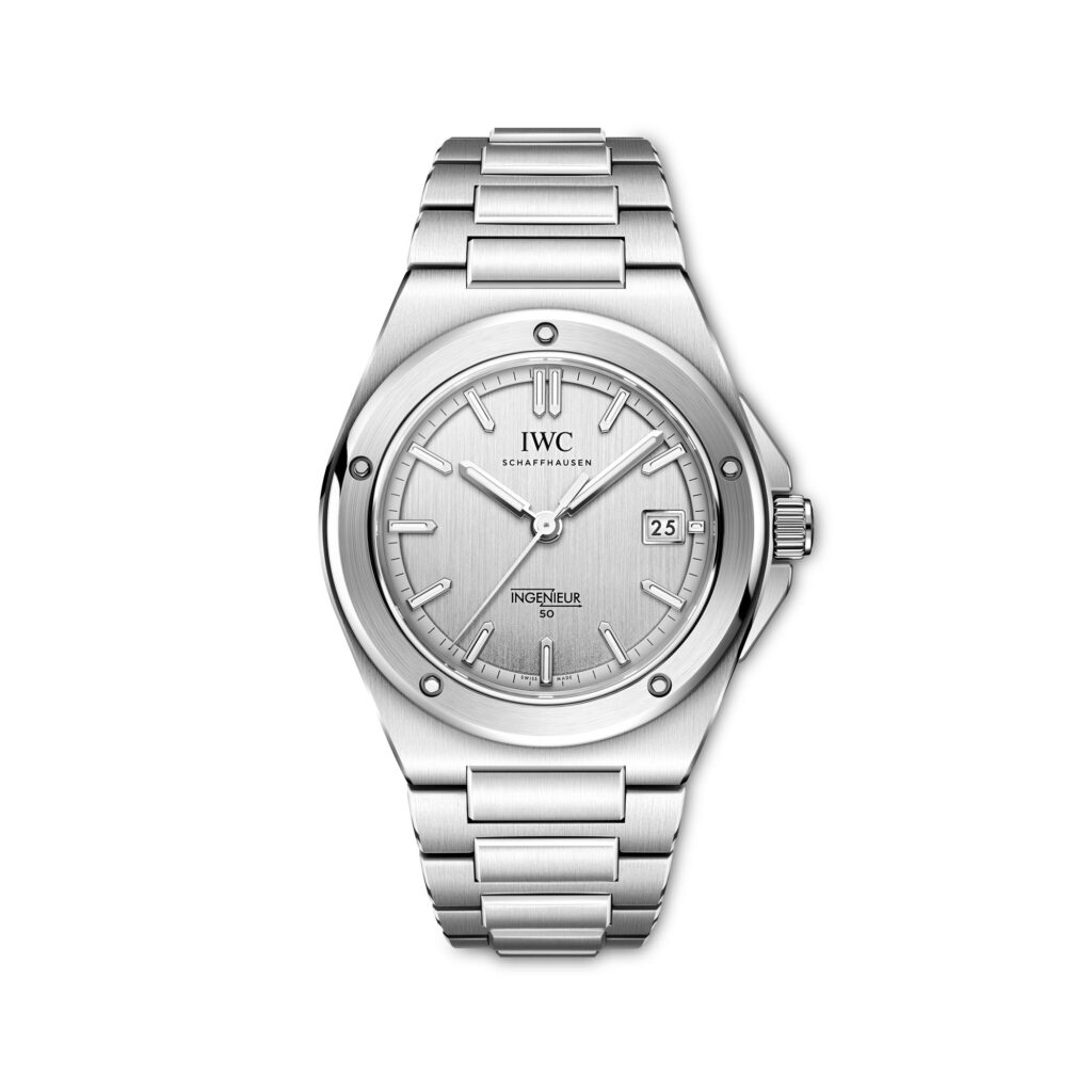 uevo IWC Ingenieur Automático 50 Aniversario con esfera plateada solo frontal