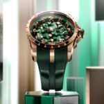 Reloj Roger Dubuis Knights of the Round Table Metamorph Merlin en oro rosa con esfera tridimensional verde