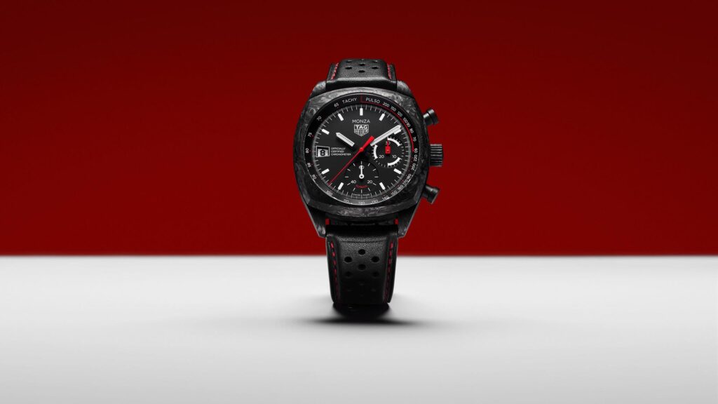 TAG Heuer Monza Flyback Chronograph 50th Anniversary caja de carbono forjado de 42mm
