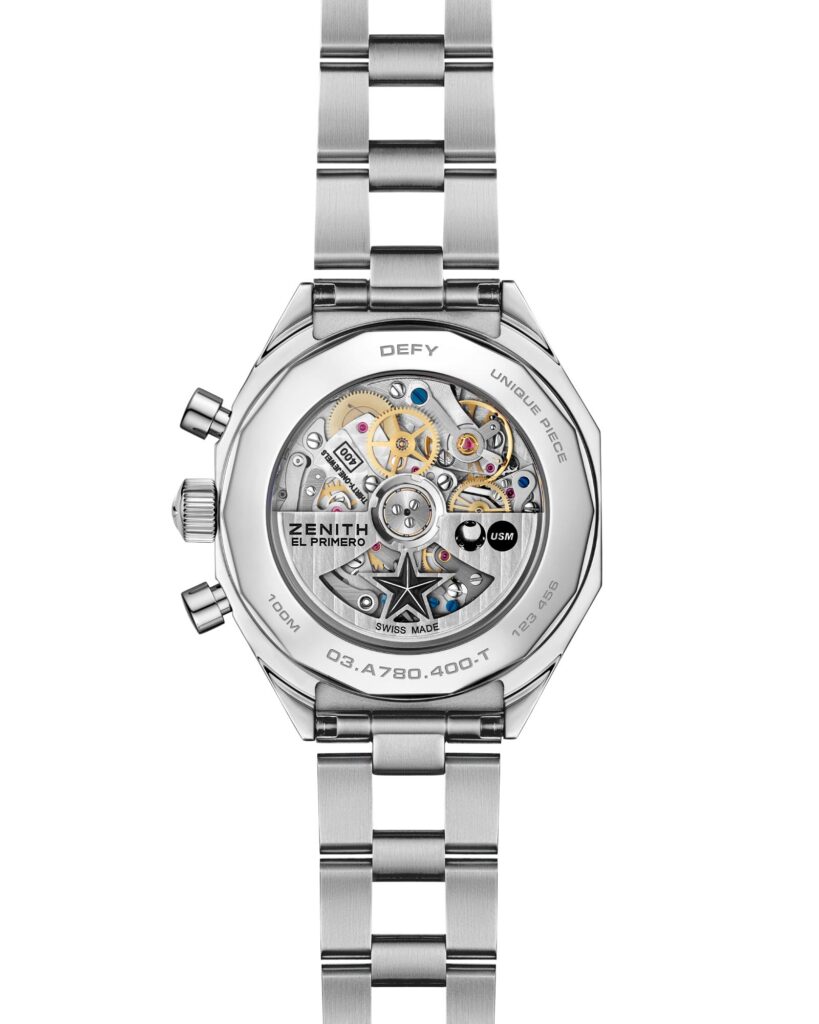 Reloj ZENITH DEFY Chronograph USM TimeForArt pieza única con esfera efecto espejo trasera
