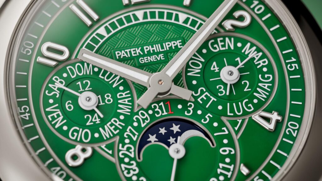 Patek Philippe 7147G-010 Calendario Perpetuo Milano 2026 detalle esfera