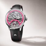Maurice Lacroix 1975 Master Grand Date Retrograde edición especial Watches for ELA con esfera transparente y detalles en rosa.