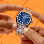 MIDO Multifort TV Big Date Chronometer COSC con esfera azul ajedrezada y brazalete de acero