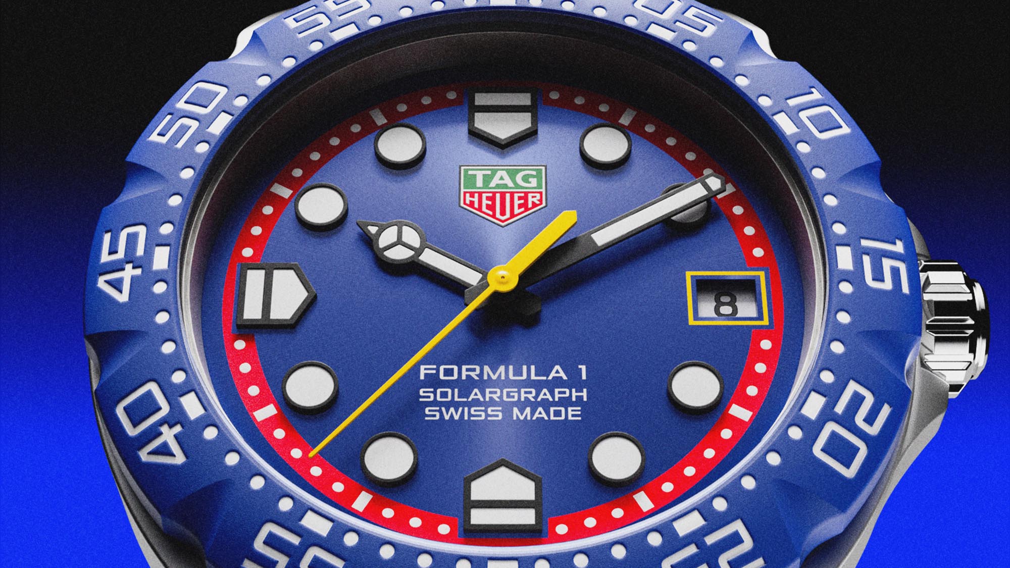 TAG Heuer Formula 1 Solargraph x Oracle Red Bull Racing con esfera azul y caja de acero de 38 mm